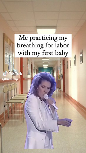 When labor prep turns into an ASMR breathing session 🤣 #Labor #TheBump 🎥: @katiecominsky