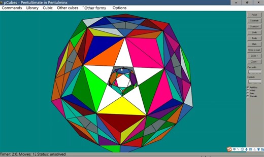 还原下简单的斜转三阶多重五魔方 Pentultimate in Pentulminx 第2期--五角星归位和复原(内核部分)角块