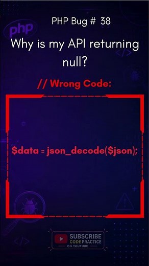 PHP API Returning null Everywhere? Fix It In 30 Seconds! #php #shorts