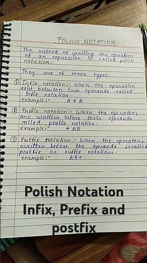 Polish Notation data structure rgpv #infix #prefix #postfix