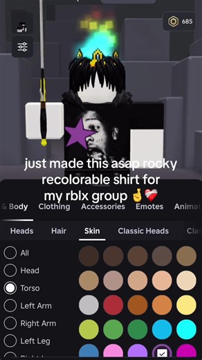 Asap Rocky Inspired Recolorable Shirt for Roblox