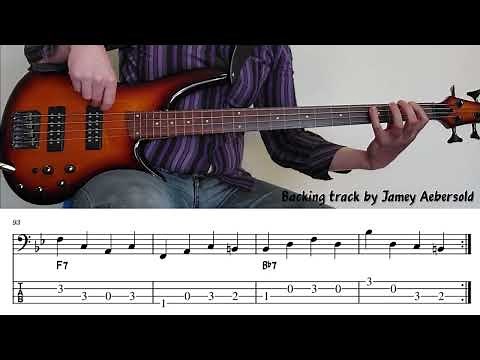 "Blue Monk" by Thelonius Monk 🎹 | Beginner Walking Bass Line w/ On-Screen TAB Notation 🎸