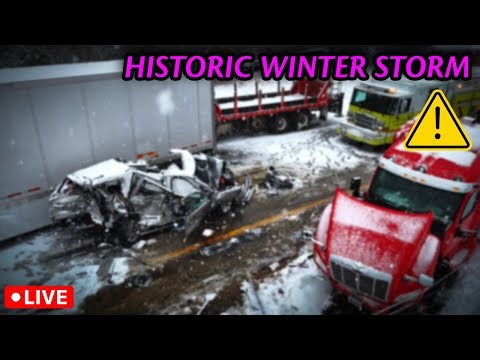 🔴SIGNIFICANT ICE STORM CRIPPLES THE MID SOUTH - STORM CHASERS LIVE