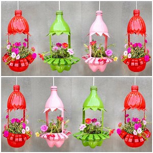 1.5M views · 31K reactions | Colorful hanging flower pots from plastic bottles! | MetDaan Tips | Facebook