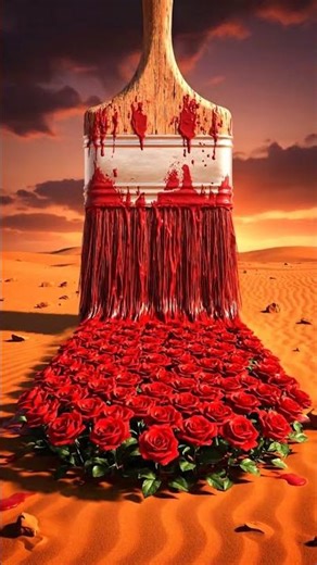 Painting a Path of Red Roses 🌹 #shorts #satisfying