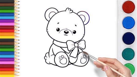 Fun bear painting for kids