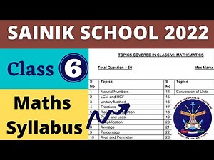 Sainik School Entrance Exam Class 6 Maths Syllabus | Sainik School maths syllabus Class 6 | AISSEE