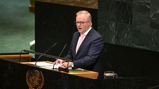 PM Albanese speaking at the UN