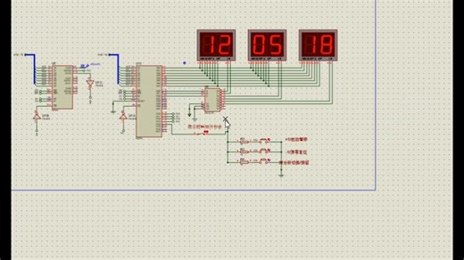 4.99基于8086电子时钟带计时器秒表功能proteus8.9版本