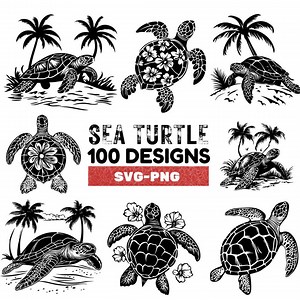 Sea Turtle SVG Bundle: 100 Ocean Animal Designs (PNG, Cricut, Sublimation) - Etsy