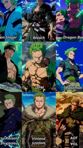 zoro in different anime world #anime #edit #zoro