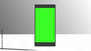 smartphone standing up green screen cell turning mobile upright animation 3d