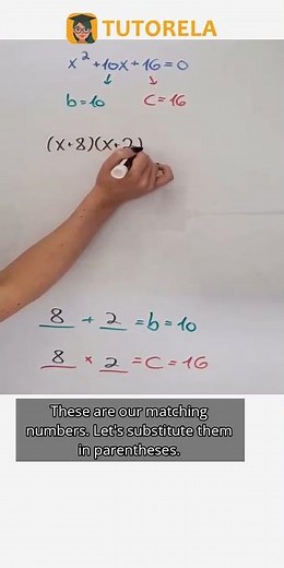 Solve Quadratic Equation: x² + 10x + 16 = 0 #Math #Factorization #FactoringTrinomials