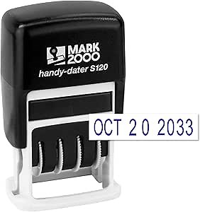 S120 Self-Inking Date Stamp - Blue Color