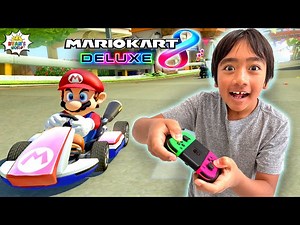 Ryan Trains to Defeat Mommy in Mario Kart 8 Deluxe! - Videos For Kids
