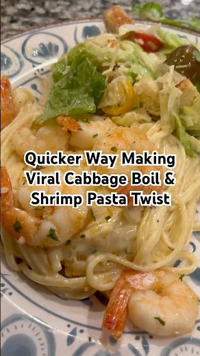 Fastest Way Cooking Viral Cabbage Boil & Shrimp Pasta Mom To 8