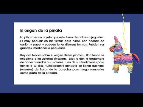 Reading in Spanish. Reading Comprehension in Spanish: La Piñata.