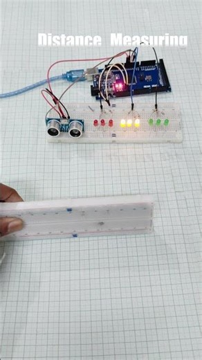 Arduino Distance Sensor LED Alert System! 🔴🟡🟢