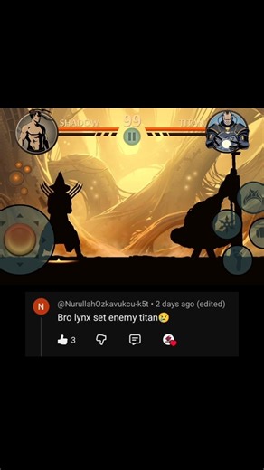 Shadow fight 2 || Lynx's Claws vs Titan #shorts