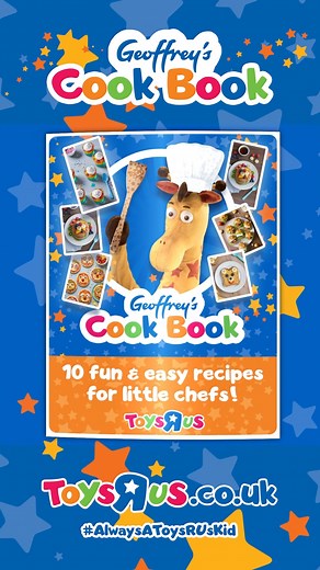 1.6K views | It’s Bake Off night!  Get your little chefs ready to whisk, mix and giggle with Geoffrey’s Cook Book ‍ 10 fun and easy recipes made just for kids – from Teddy Bear Toast  to Mini Monster Burgers  Download for free here  https://bit.ly/geoffreys-cook-book | Toys R Us UK | Facebook