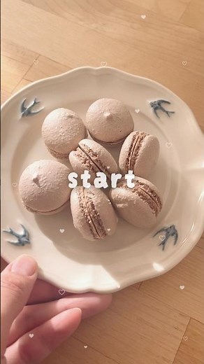 ショコラマカロン作り💌🍫コロンとミニサイズが可愛い🫶バレンタインレシピ💘#shorts#valentinesday #macaron#chocolate#マカロン