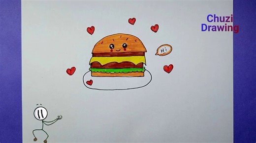 How To Draw A Cheese Burger