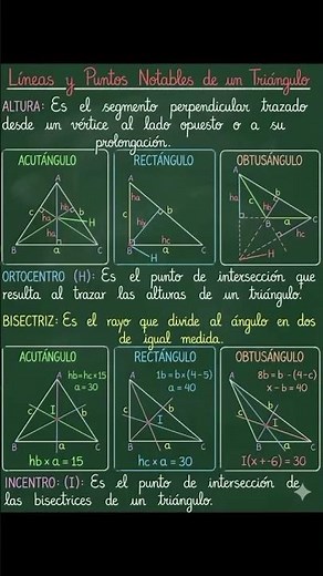 📐✨ Domina las Líneas Notables del Triángulo en Minutos #educación #geometria #lineasnotables