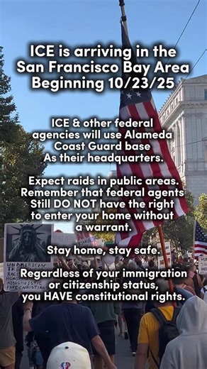 590K views · 16K reactions | A source under the cover anonymity revealed to the sf Chronicle that 100 federal agents are arriving in alameda Thursday 10/23. Bay Area Attorney and influencer Matt Hawk told his audience today that a source close to the coast guard told him 1500 ICE agents are arriving. Be prepared. #sanfrancisco #iceout #bayarea | Broke-Ass Stuart | Facebook