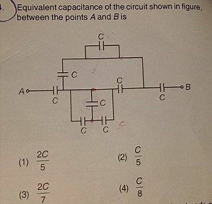 Equivalent capacitance of the circuit shown in figure, between ... | Filo