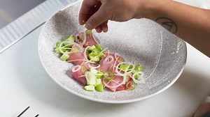 62 reactions | Chef Tara Luansing Monsod of Animae visits Bluefiná Inc. Tuna farm off the coast of Baja Mexico where she learns about their sustainable fishing practices. Back on land, she creates a Tuna Kinilaw using Bluefiná Inc.⁠ ⁠ Medium Fatty Tuna / Diced Cucumber / Cilantro / Serrano Chili / Coconut Vinegar / Calamansi / Ginger⁠ ⁠ ⁠ #chefsroll #rollwithus #bestbluefin #Bluefintuna #ToroSushi #Otoro #PacificBluefinTuna #OtoroTuna #crfeaturesbluefina | Chef's Roll | Facebook