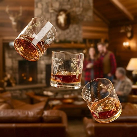 Rustic Whitetail Rocks Glass, 10oz Deer Hunter Gift, Hunting Whiskey Glass, Buck Gift for Dad, Outdoorsman Drinkware - Etsy