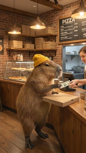 Capi Brings Pizza Home 🍕 | Capy Daily Life