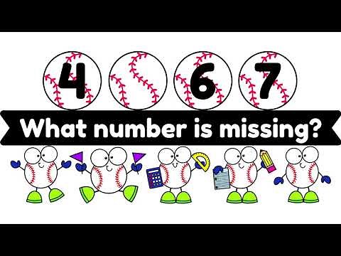 What Number Is Missing? Baseball, Missing Numbers 0-20, Number Order, Virtual School FUN MATH KIDS!!