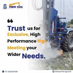PPR 03 New Holland 75 HP tractor-mounted hydraulically operated DTH piling drilling rig is a robust machine designed for drilling holes with diameters of 6", 12", and 14" to a depth of 3 meters. Combining precision and efficiency in a compact form, this rig is perfect for both construction and agricultural applications. #prl #PPR03 #NewHollandTractor #75HPTractor #DTHDrillingRig #PilingRig #HydraulicOperation #ConstructionEquipment #PrecisionDrilling #CompactDesign | Prime Rigs Limited