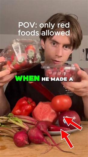 He Blended Only Red Foods... His Face Says Everything 😳