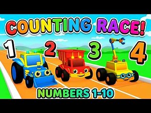 123 Race | Learn Numbers with Racing Cars | Counting 1-10 for Toddlers | Numbers Songs | BabyFirst