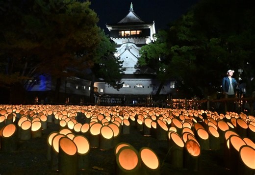 「小倉城竹あかり」3万個の竹灯籠が彩る　北九州市で3日まで