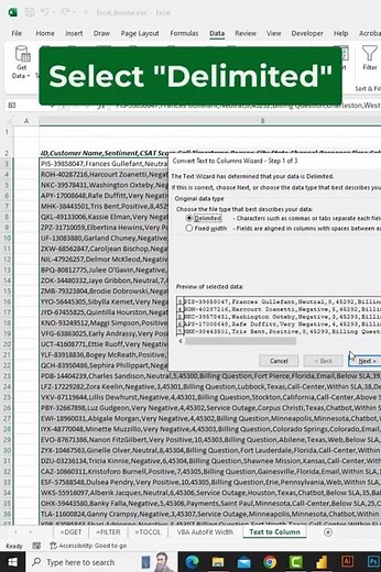 Text to Columns (Split Text into Columns) in Excel #excel #shorts #exceltips #exceltricks