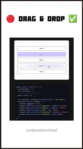Drag and Drop using addEventListener JavaScript function and Query SelectorAll in Web Development