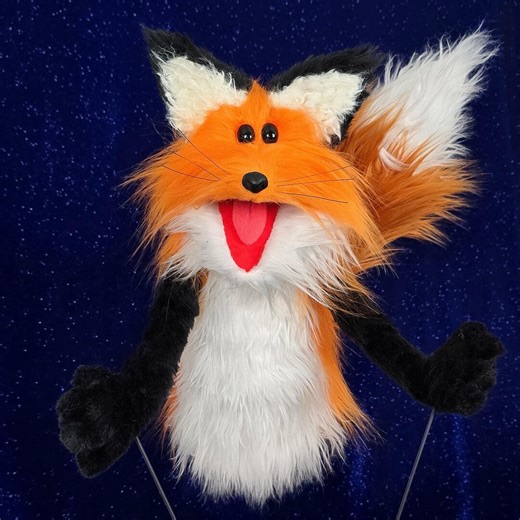 Fox Puppet by Uzzyworks. Orange Professional Hand and Rod "muppet-style" - Etsy