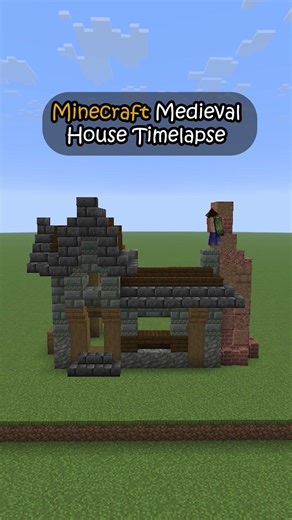 Minecraft Medieval Starter House Timelapse #shorts #minecraft #minecraftshorts