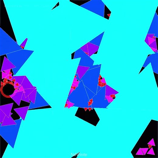 Triangles shatter when the circle eats 🔺📉💀 #fractal #recursion #chaos