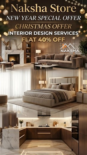 Naksha StoreIndia on Instagram: "🏡 Looking for interior designers near me? Your search ends here ✨ NAKSHA STORE brings you modern, luxury & budget-friendly home interior design near you — made for real Indian homes. From living room interior, bedroom design, to modular kitchen & full home interiors, we design spaces that look premium and feel perfect 💫 🎉 New Year Special Offer 🔥 Flat 30% OFF 🔥 Up to 40% OFF on selected interior services 📞 Book your free consultation today 📍 Trusted interi