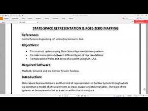How to do State Space Representation using MATLAB