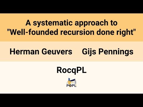 [RocqPL'26] A systematic approach to "Well-founded recursion done right"