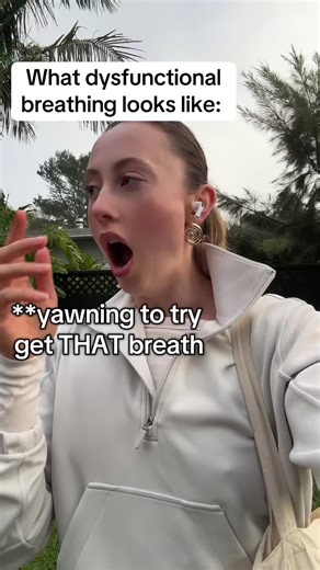 other signs of dysfunctional breathing 👇🏽 🌱chest tightness and palpitations (not related to your heart) 🌱feeling breathless at rest, moving around or talking 🌱breathing feels restricted / unable to take a deep enough breath 🌱tingling in hands/ feet or tip of the nose 🌱light-headedness, dizziness, and headaches 🌱fatigue and brain fog 🌱frequent yawning and sighing dysfunctional breathing is TREATABLE with breathing physio. DM me BREATHE and I’ll send you a free breathing guide to help get
