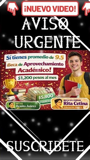 📌⚠️Si tienes promedio de 9.5 recibe la Beca de Aprovechamiento Académico: 1,200 pesos mensuales hoy