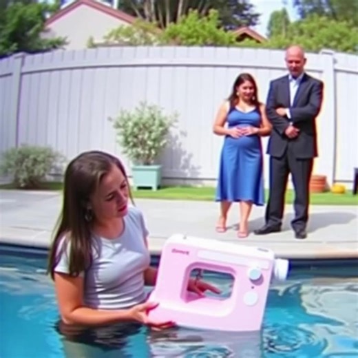 "My 16-year-old daughter saved for months to buy her dream sewing machine. When she didn’t do her chores fast enough, her stepmother tossed it into the pool — and my ex-husband just watched. They thought I’d lose my temper. They were wrong. I was going to teach them exactly how it feels when someone destroys what you love most.....The sound of something heavy splashing into the pool cut through the quiet afternoon like a gunshot. For a second, I thought maybe a chair had fallen in, or one of the