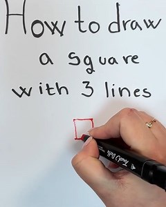 How to draw a square with 3 lines | Sports Addict