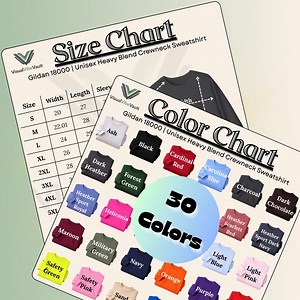 Gildan 18000 Color Size Chart | Digital Download | JPG File | Sweatshirt Size Guide | Color Chart - Etsy Canada